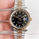 Replica V2 Swiss 3135 Rolex Datejust Black Dial Jubilee Watch 36mm